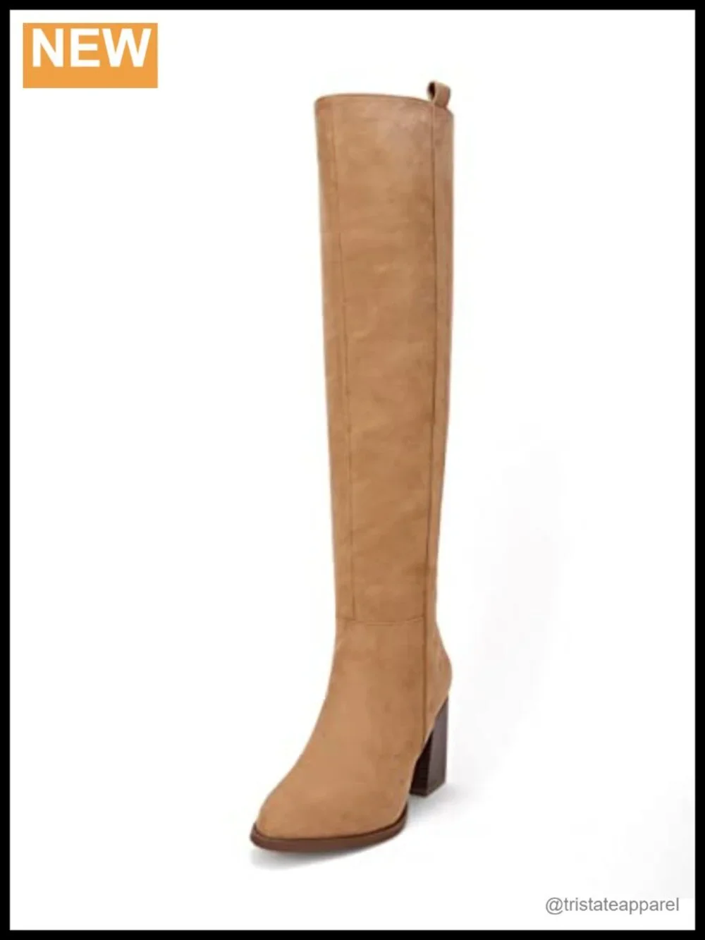 Women's Over Knee Stretch Faux Suede Boots Chunky Heel Pointed Toe Side Zip